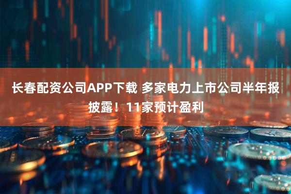 长春配资公司APP下载 多家电力上市公司半年报披露！11家预计盈利